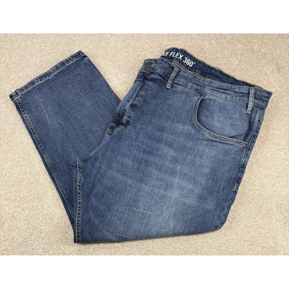 Foundry Advance Flex 360 Stretch Straight Leg Jeans Men's 54x29 Blue Distressed